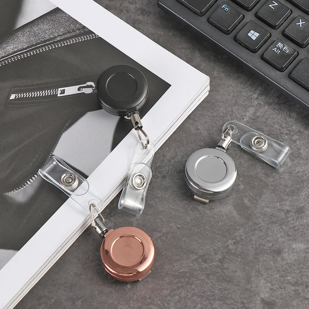 Metal Retractable Badge Reel — Durable ID Holder & Key Chain