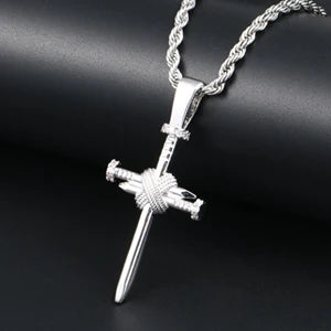 ICEOUTBOX Rotatable Cross Pendant — Hip Hop Cubic Zirconia Necklace
