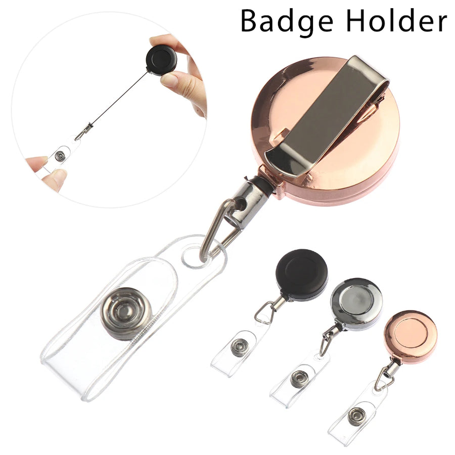 Metal Retractable Badge Reel — Durable ID Holder & Key Chain