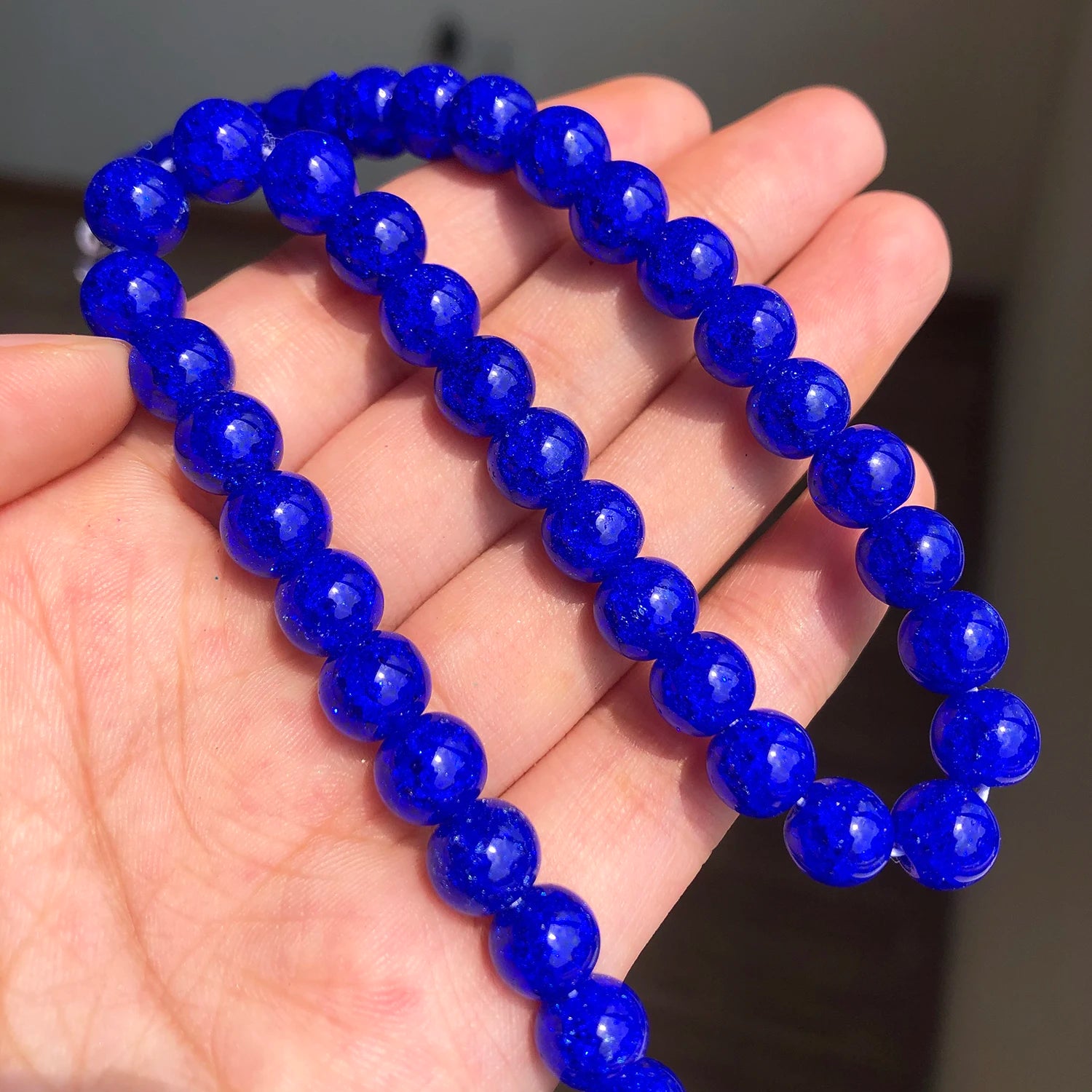 White Cracked Crystal Beads — Round Loose Spacer Beads for DIY Jewelry