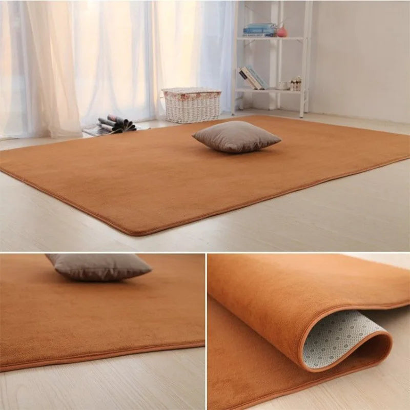 Plush Velvet Area Rug — Soft Non-Slip Fluffy Floor Mat for Home Decor