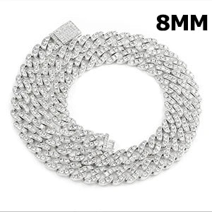 ICEOUTBOX Iced Out Cuban Link Chain — Bling Rhinestone Hip Hop Jewelry