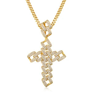 ICEOUTBOX Rotatable Cross Pendant — Hip Hop Cubic Zirconia Necklace