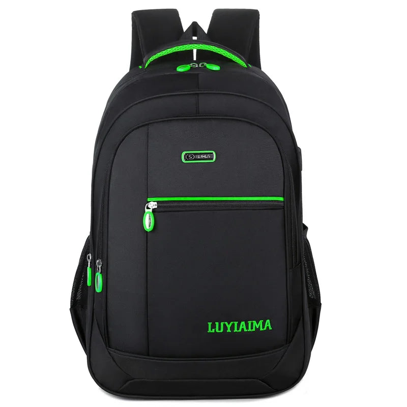Waterproof Oxford Laptop Backpack — Large Capacity Travel Bag for Students