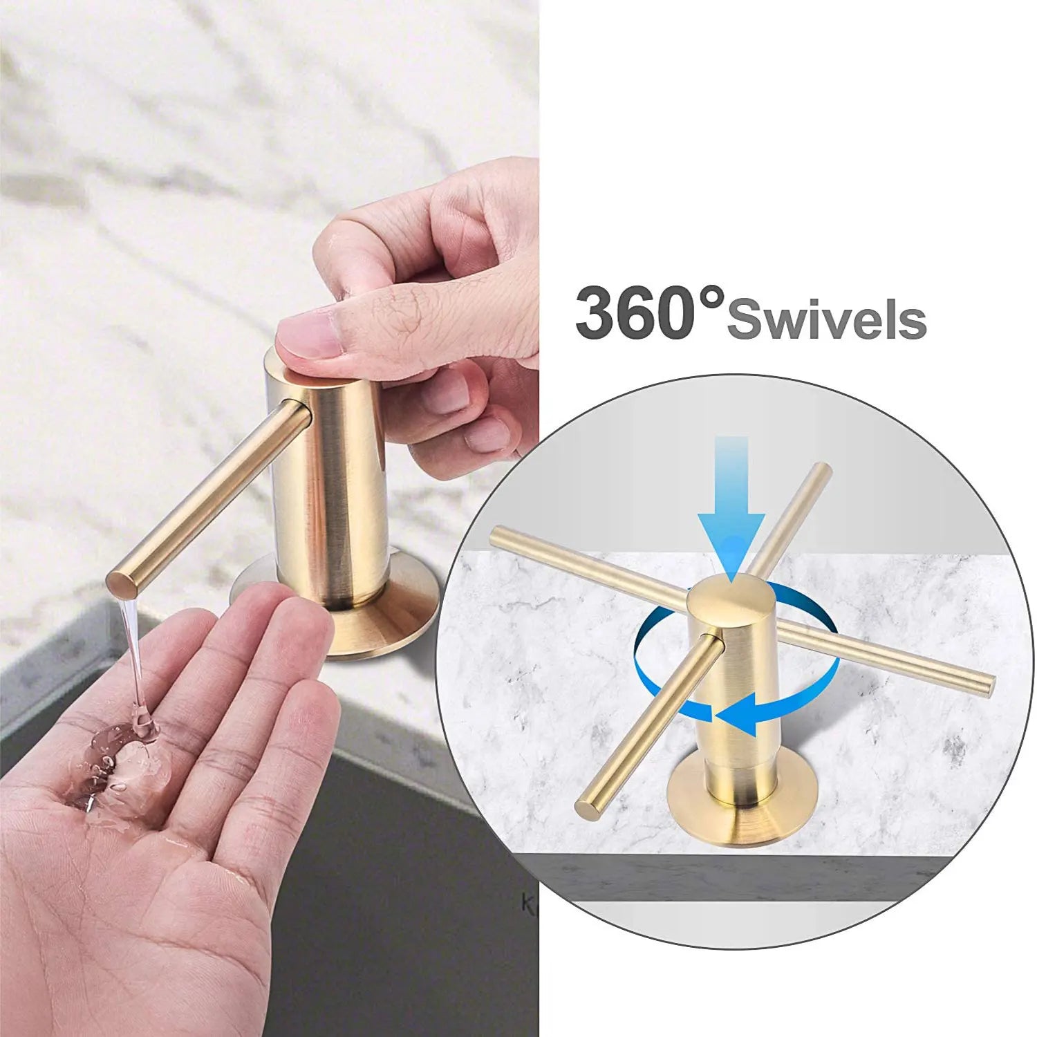 Brass Liquid Soap Dispenser Extension Kit — Long Silicon Tube for Kitchen Sink