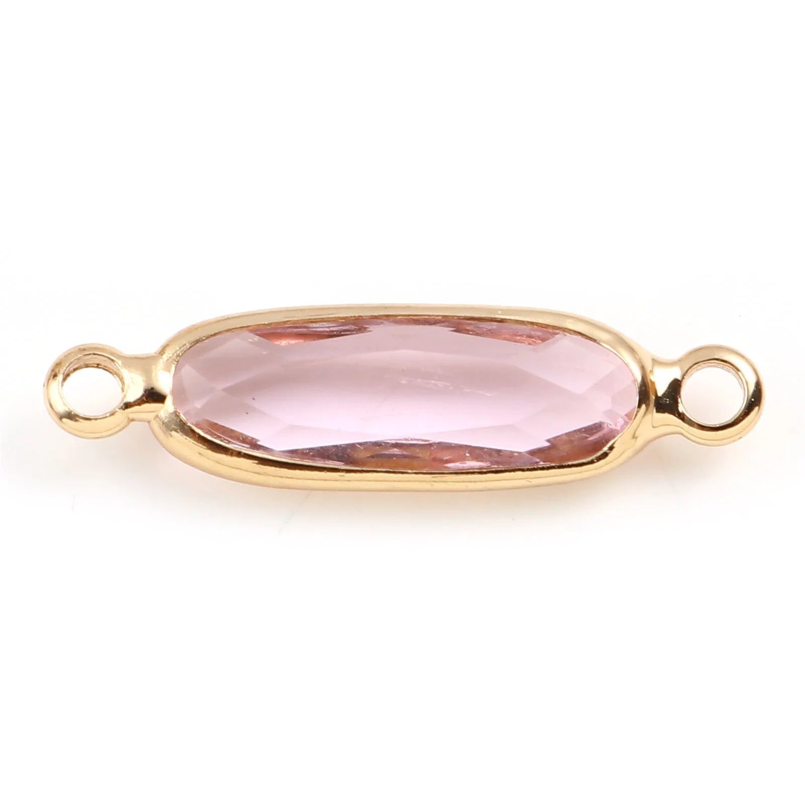 DoreenBeads Oval Glass Connectors — Gold Color Jewelry Findings for DIY Necklaces
