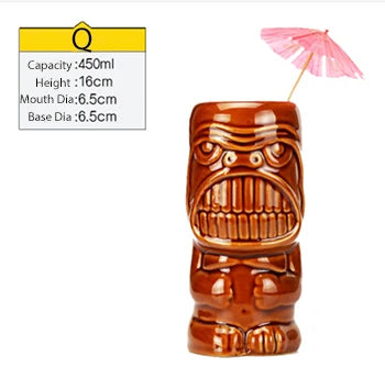 cocktailgeek Ceramic Tiki Mugs — Tropical Sculptural Drinkware for Home Bars