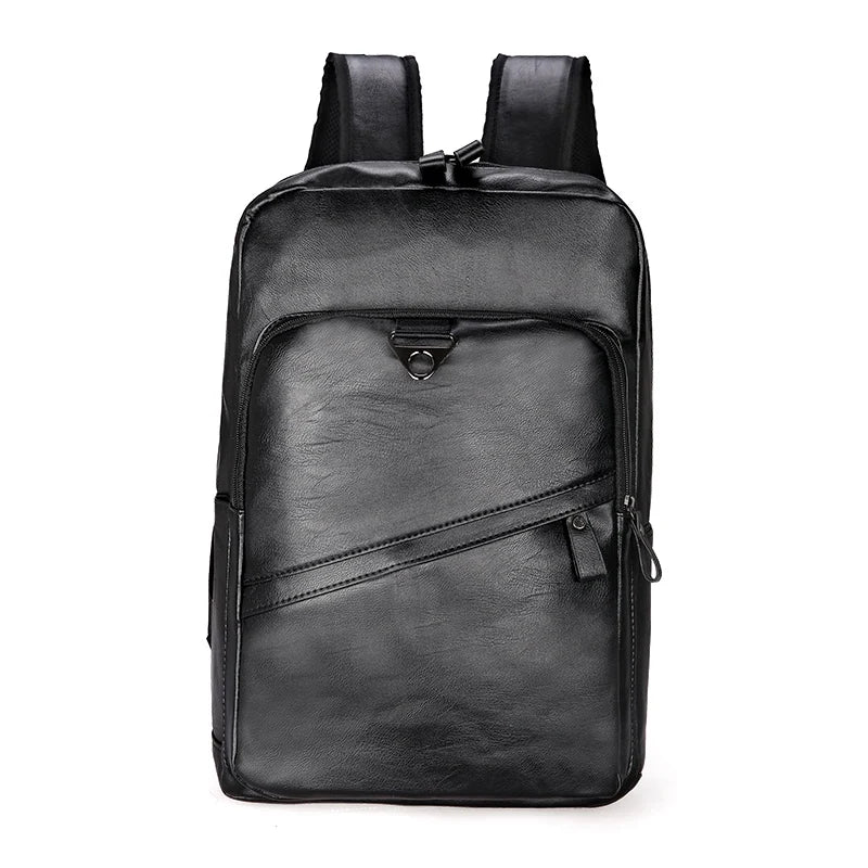 DIDA BEAR Men's PU Leather Backpack — Large Capacity Laptop Rucksack