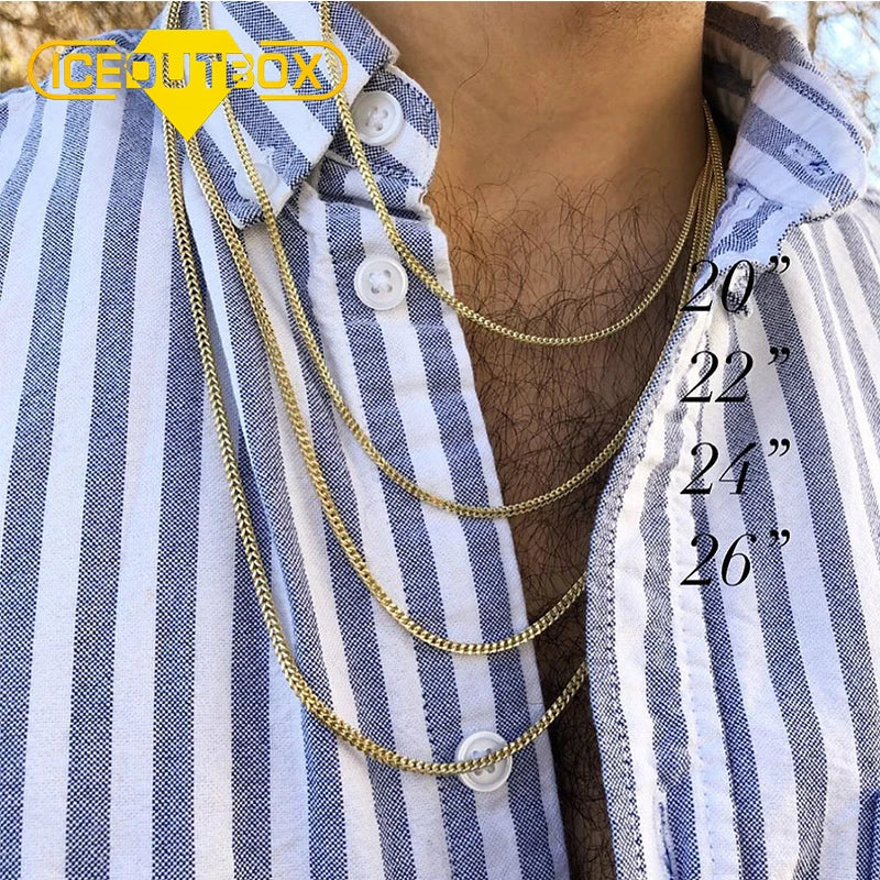 ICEOUTBOX Hip Hop Chain — Stainless Steel Cuban and Franco Style Necklace
