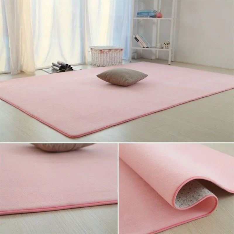 Plush Velvet Area Rug — Soft Non-Slip Fluffy Floor Mat for Home Decor