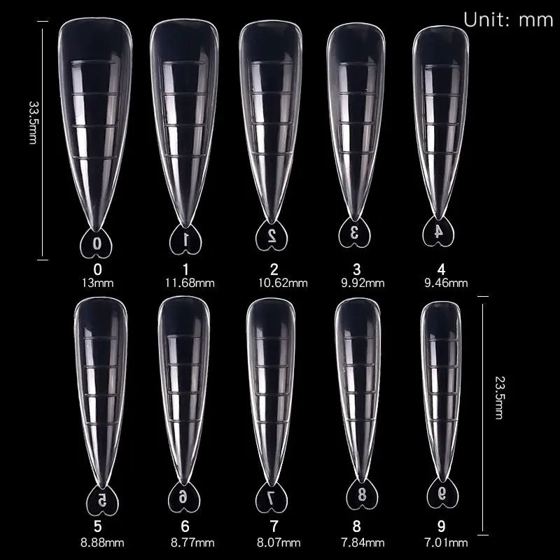 NICOLE DIARY Full Cover Nail Extension Tips — Clear Sculpted Gel Molds