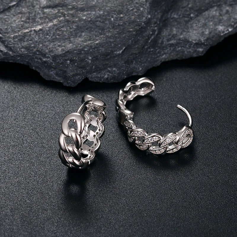 ICEOUTBOX 925 Sterling Silver Studs — Iced Out Cubic Zirconia Earrings