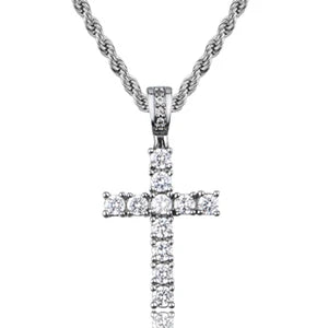 ICEOUTBOX Rotatable Cross Pendant — Hip Hop Cubic Zirconia Necklace