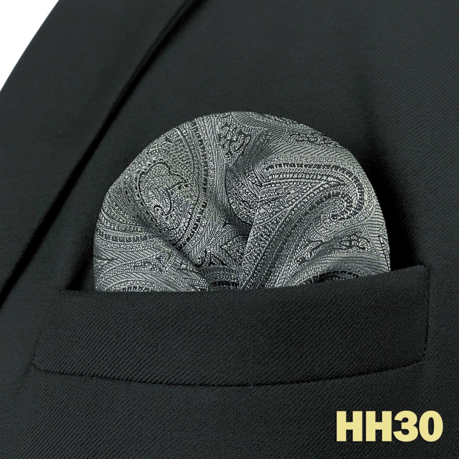 shlax&wing Men's Paisley Pocket Square — Elegant Microfiber Handkerchief for Suits
