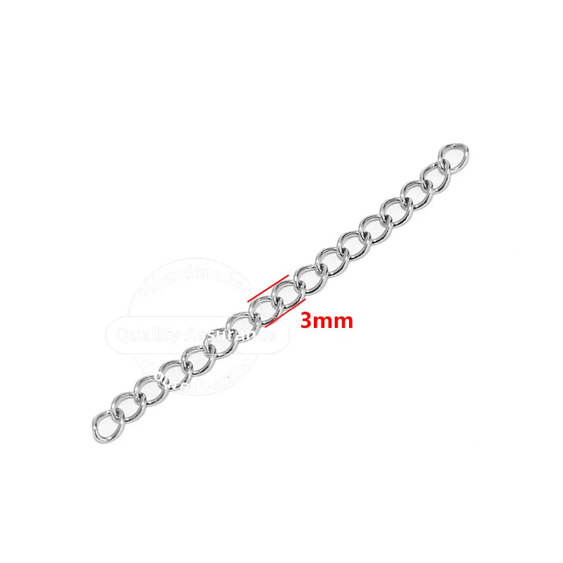 Stainless Steel Necklace Extender — 50 Piece Jewelry Making Tail Chain Set