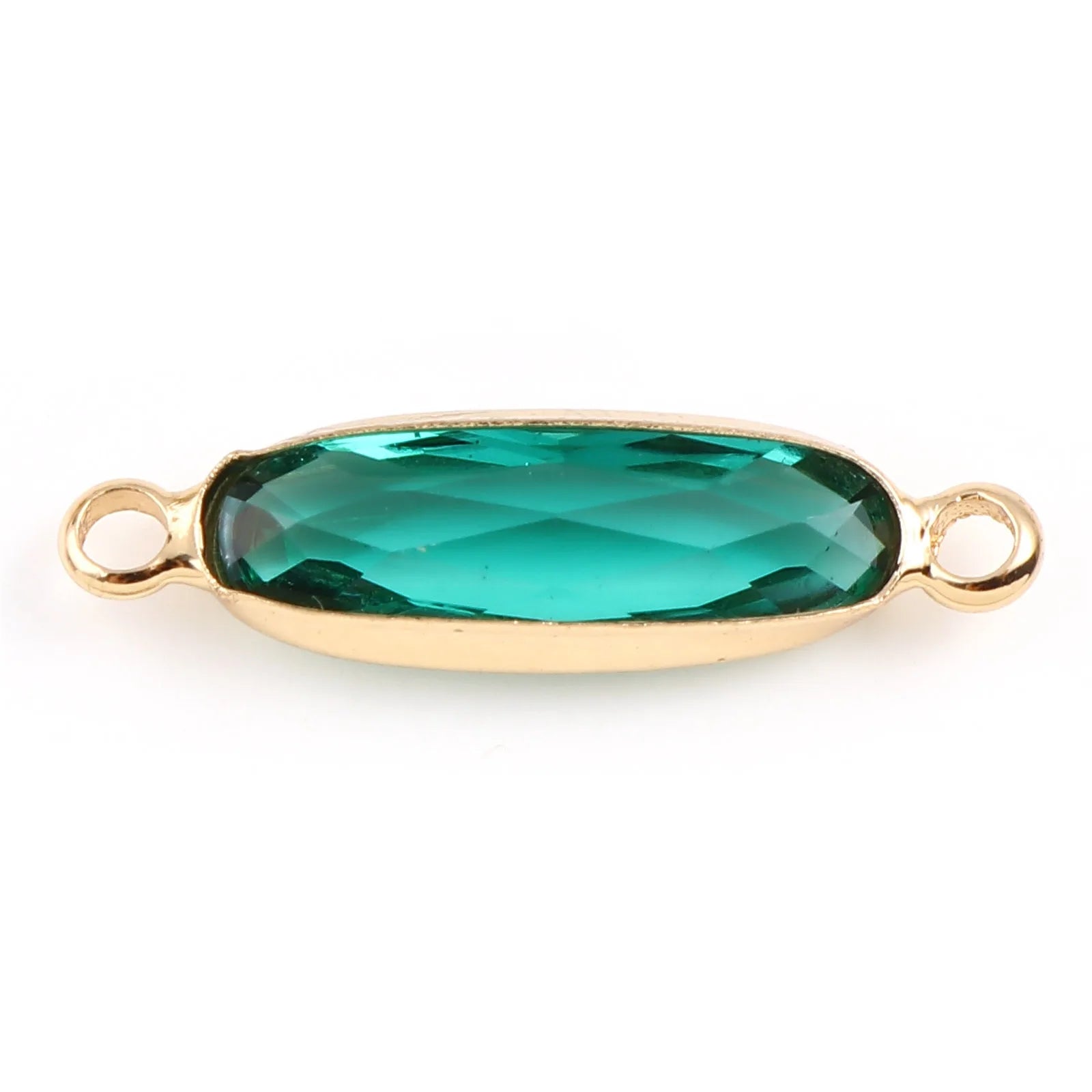 DoreenBeads Oval Glass Connectors — Gold Color Jewelry Findings for DIY Necklaces