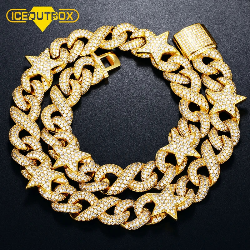 ICEOUTBOX Star Infinity Symbol Necklace — Bling Hip Hop Link Chain