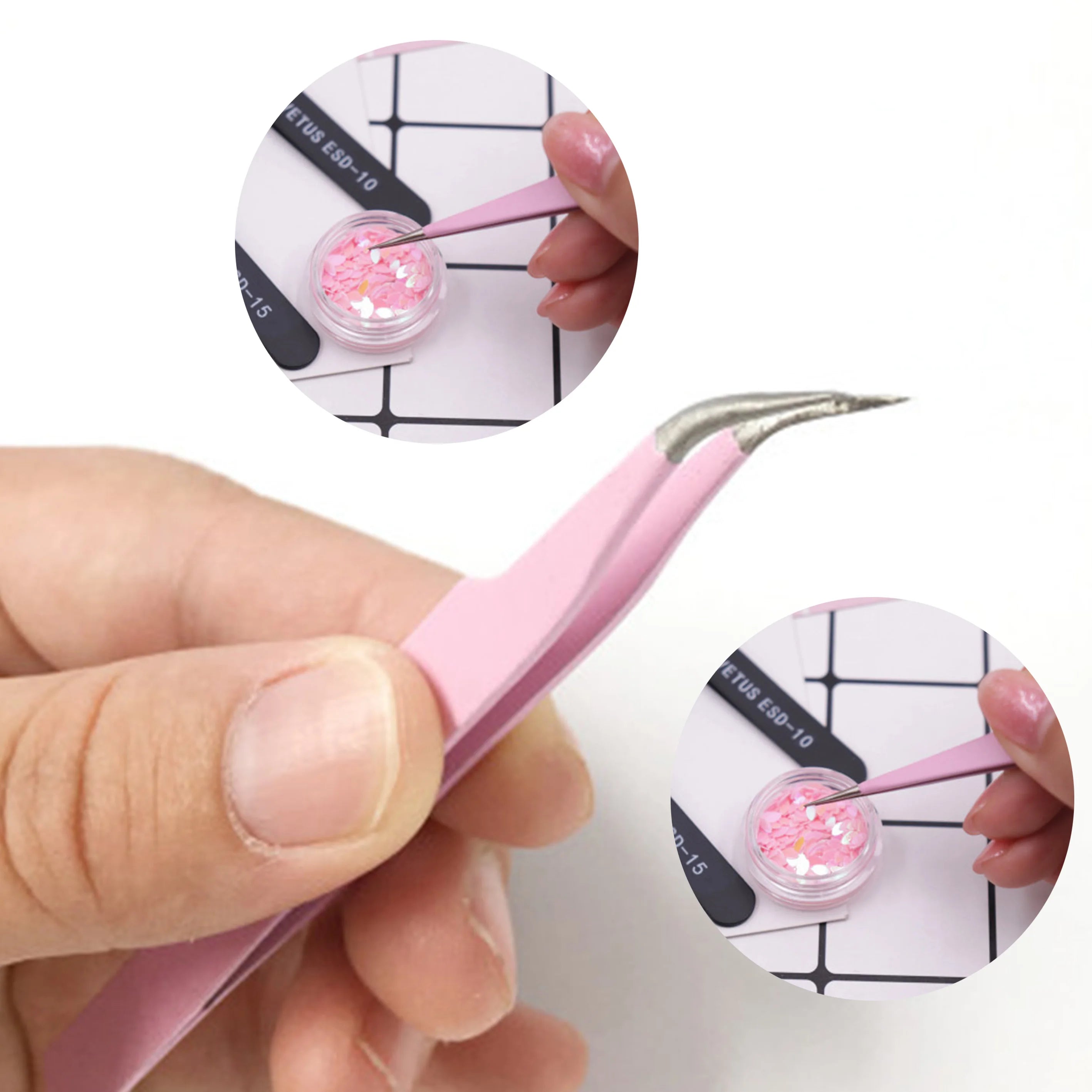 Stainless Steel Eyelash Extension Tweezers — Curved and Straight Lash Tools