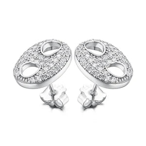 ICEOUTBOX 925 Sterling Silver Stud Earrings — Iced Out Cubic Zirconia Jewelry