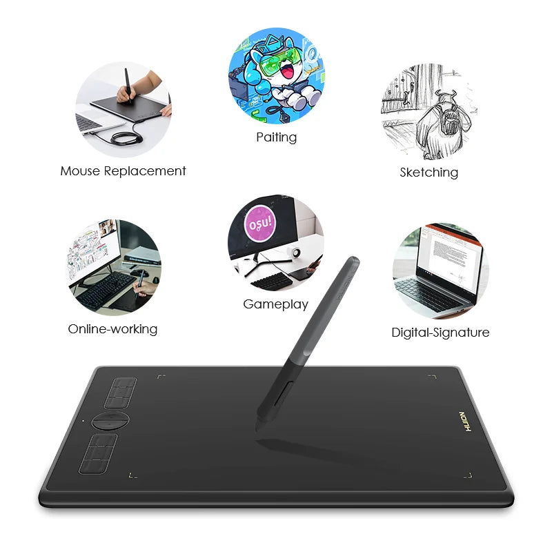 HUION H580X Inspiroy Graphics Tablet — Digital Drawing Pad with PW100 Pen