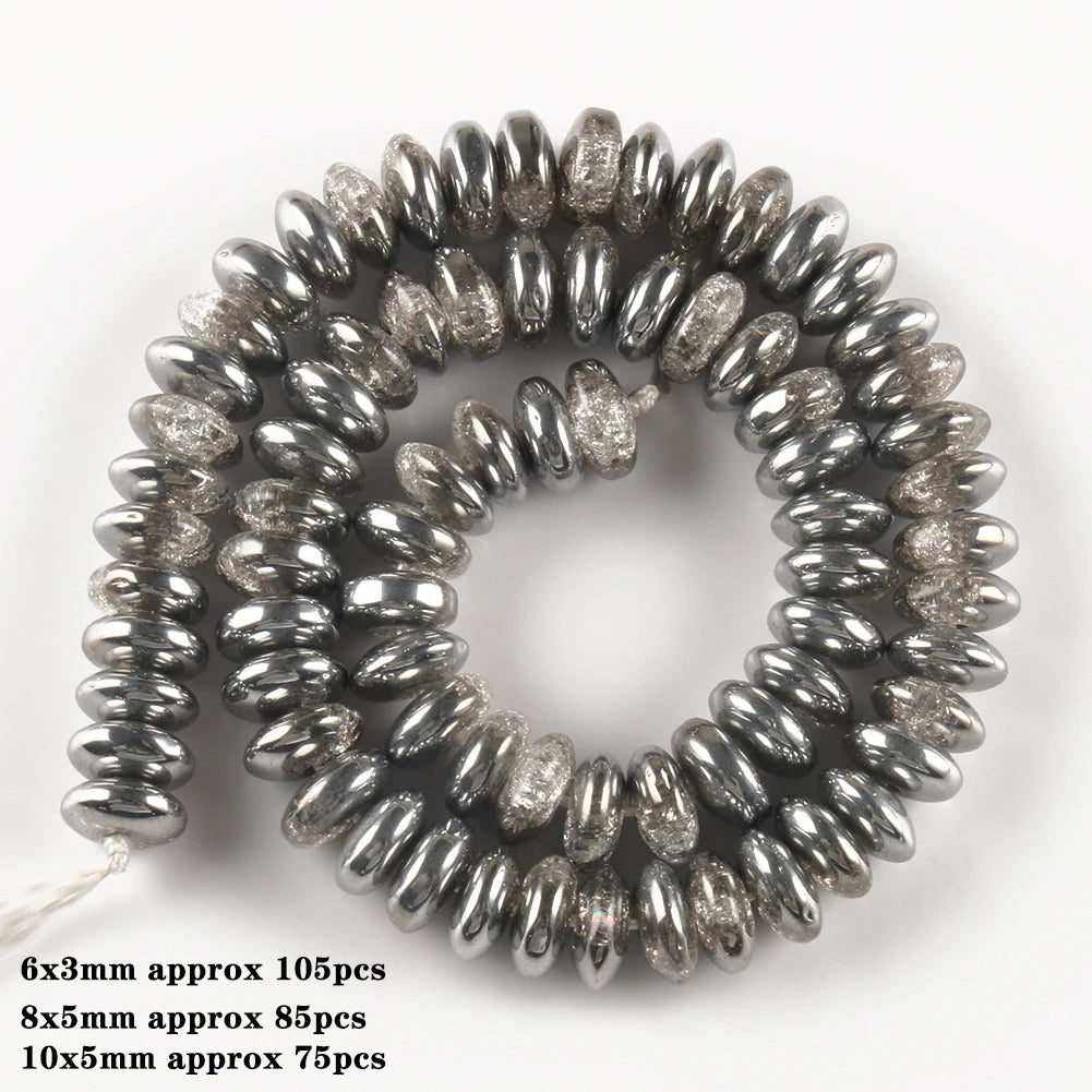 White Cracked Crystal Beads — Round Loose Spacer Beads for DIY Jewelry