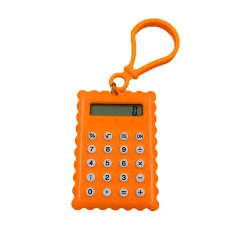 Mini Biscuit Shape Electronic Calculator — Portable Pocket Size for Students