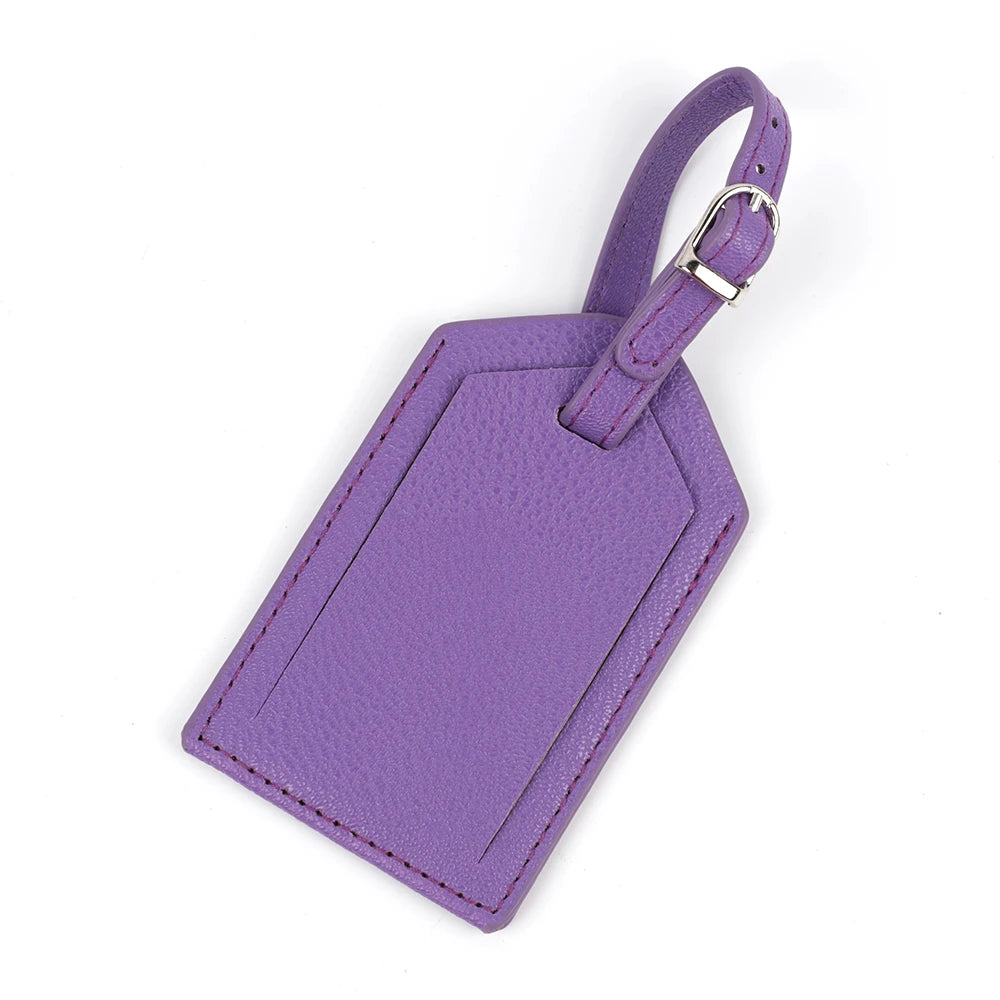 FASHIONS KZ PU Leather Luggage Tag — Personalized Suitcase ID Label