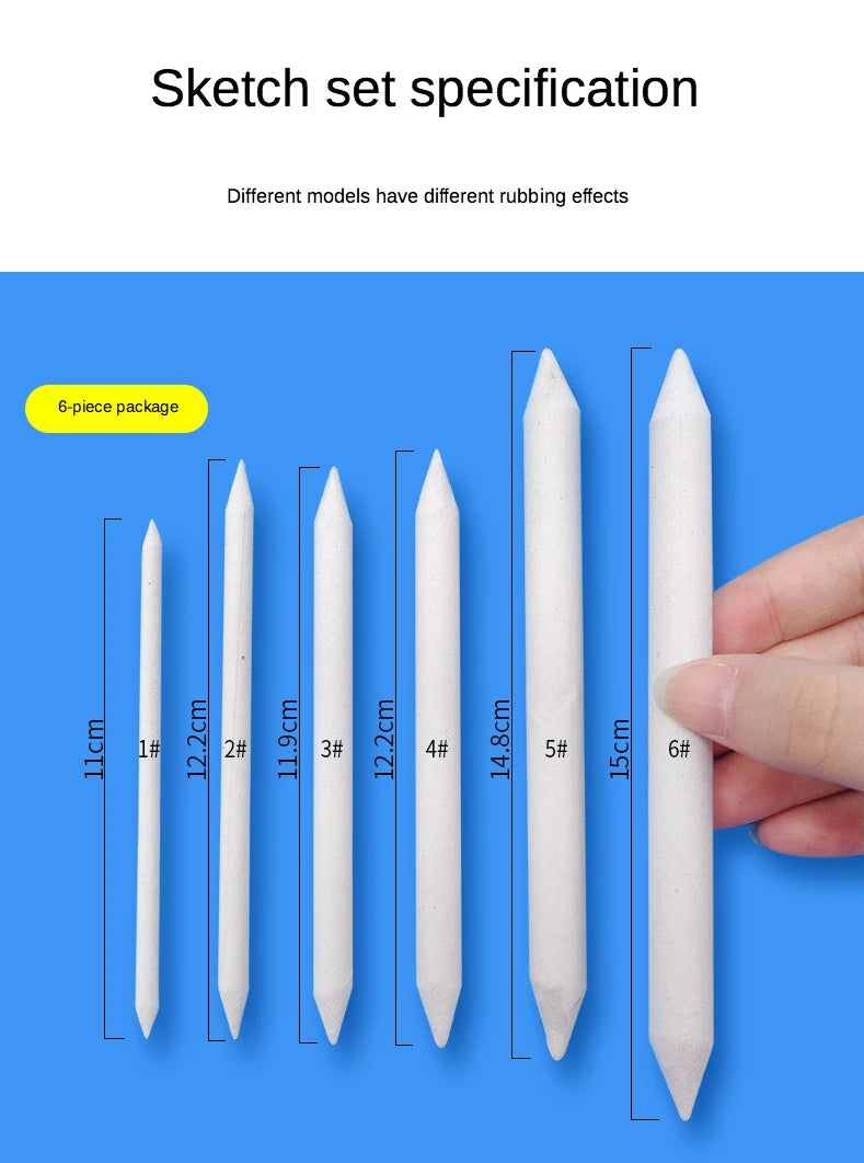 jowoart Blending Smudge Stumps — Professional Charcoal Sketching Tools