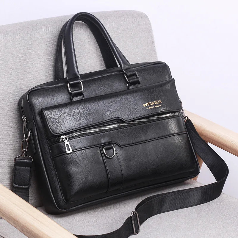 Bestform Men's PU Leather Briefcase — Professional Business Messenger Bag