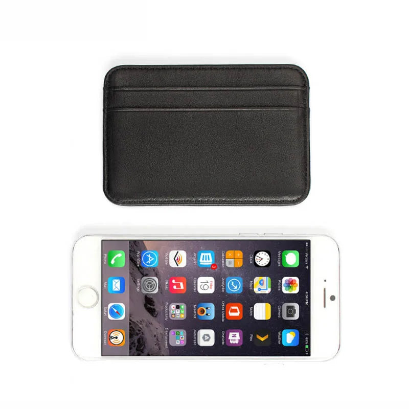Slim Sheepskin Genuine Leather Wallet — Minimalist Card & ID Holder