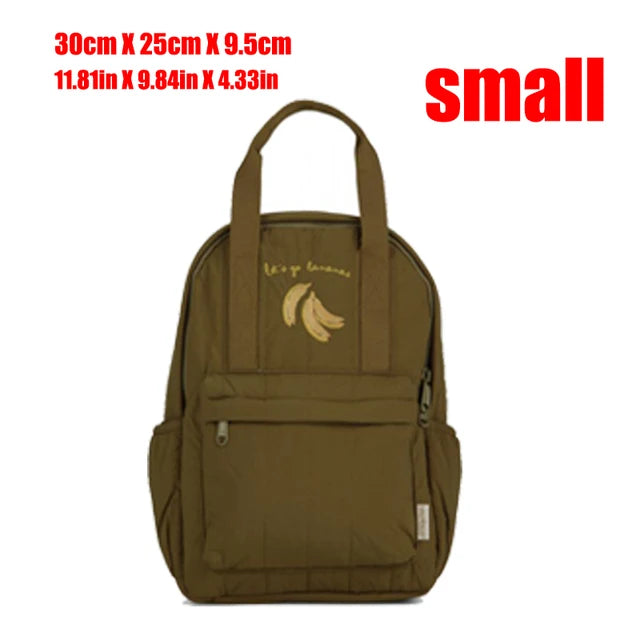 Floral Print Kids Backpack — Lightweight Schoolbag with Detachable Pad