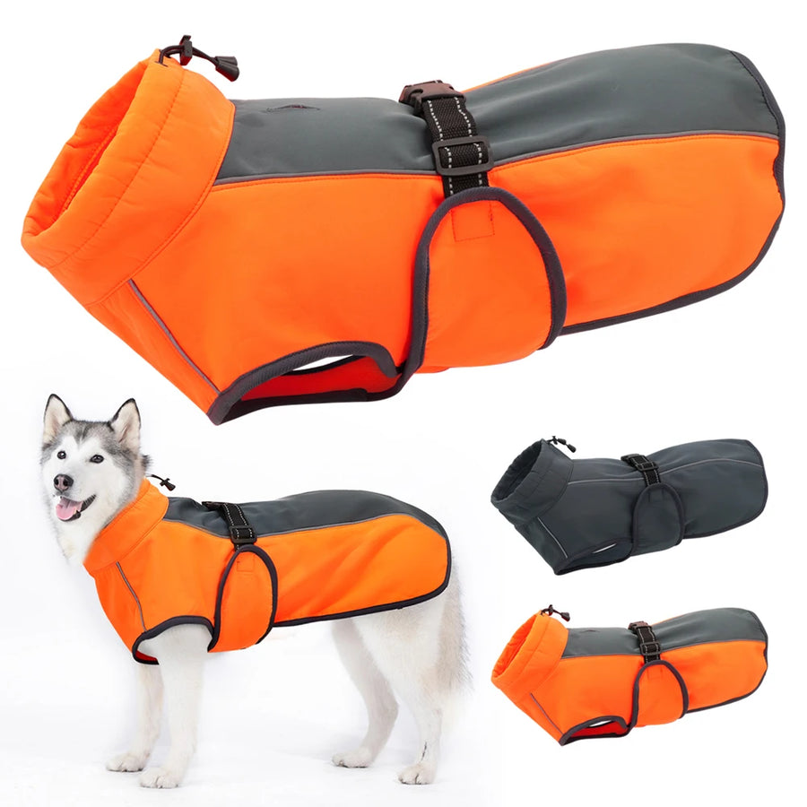 Didog Waterproof Dog Winter Vest — Padded Warm Jacket with Reflective Rope