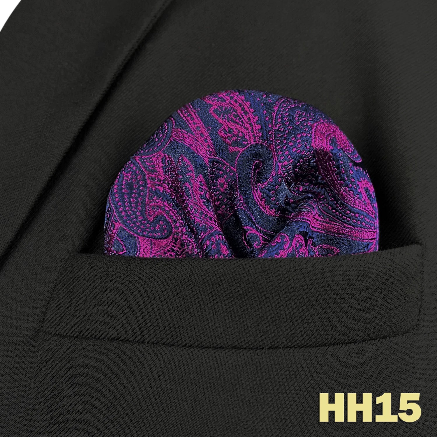 shlax&wing Men's Paisley Pocket Square — Elegant Microfiber Handkerchief for Suits