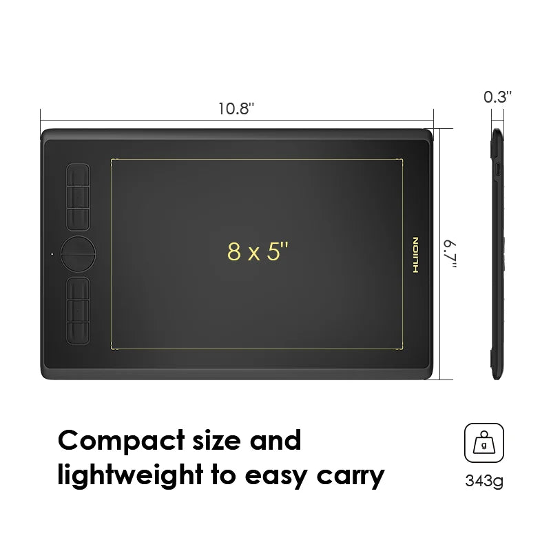 HUION H580X Inspiroy Graphics Tablet — Digital Drawing Pad with PW100 Pen