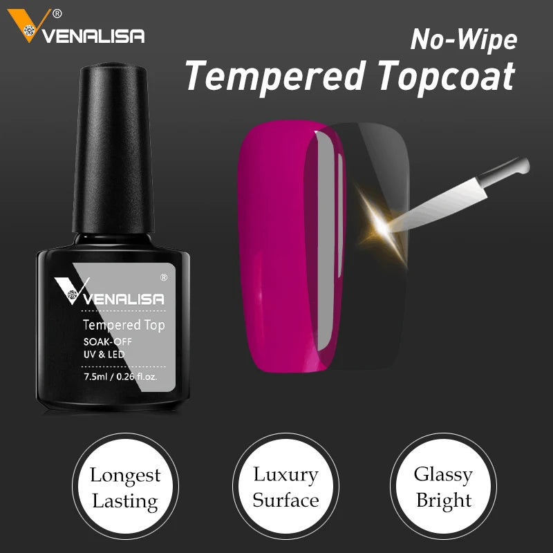 VENALISA UV Gel Nail Polish Series — Professional Top Coat, Base Coat & Primer