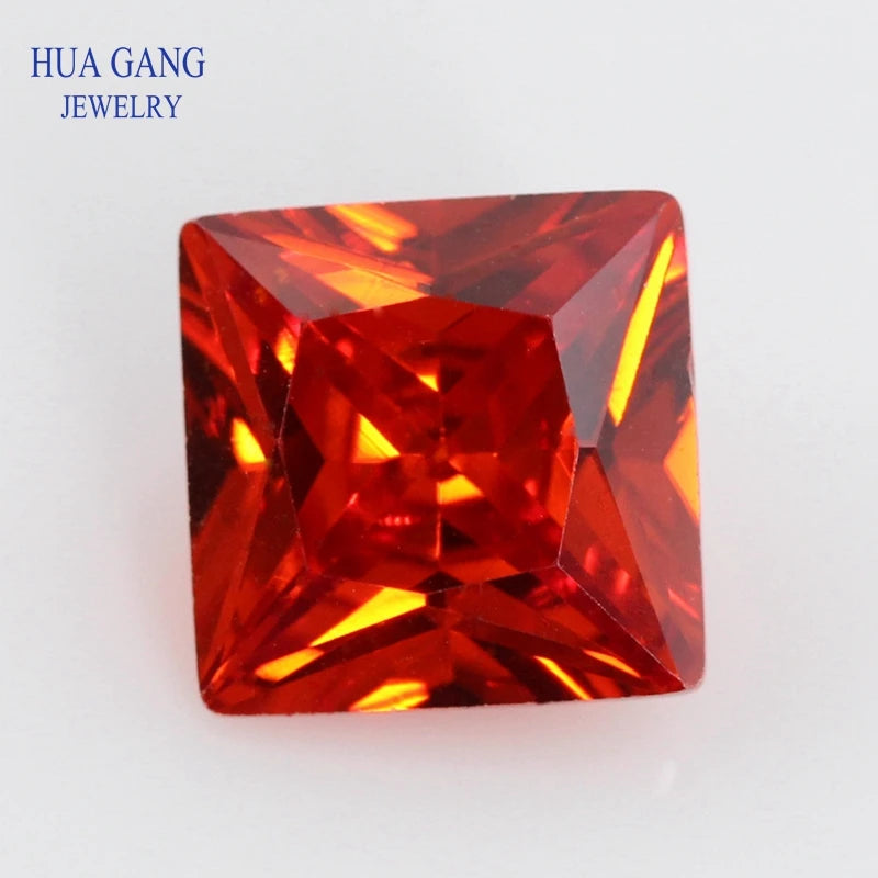 Multicolor Princess Cut Cubic Zirconia Stones — Loose Synthetic Gem Beads for Jewelry Making