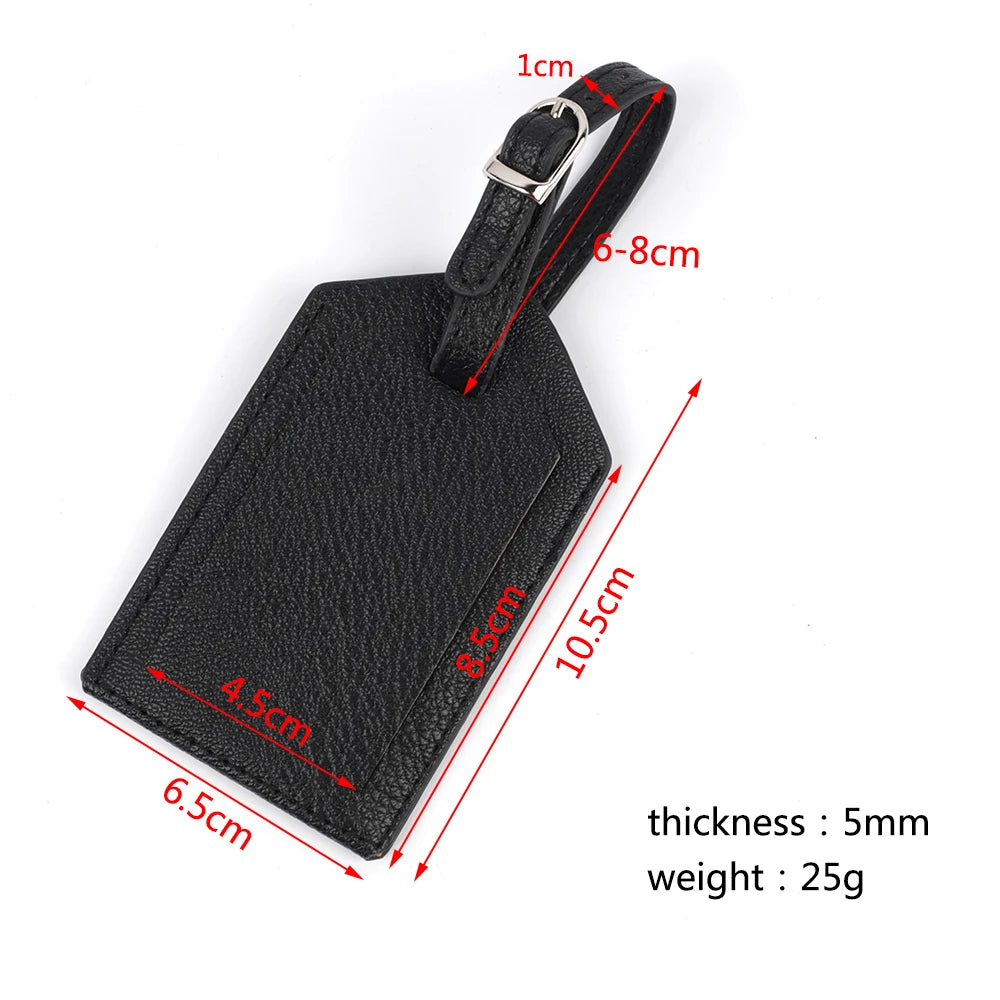 FASHIONS KZ PU Leather Luggage Tag — Personalized Suitcase ID Label