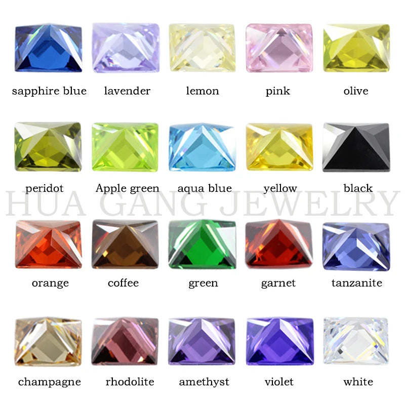 Multicolor Princess Cut Cubic Zirconia Stones — Loose Synthetic Gem Beads for Jewelry Making