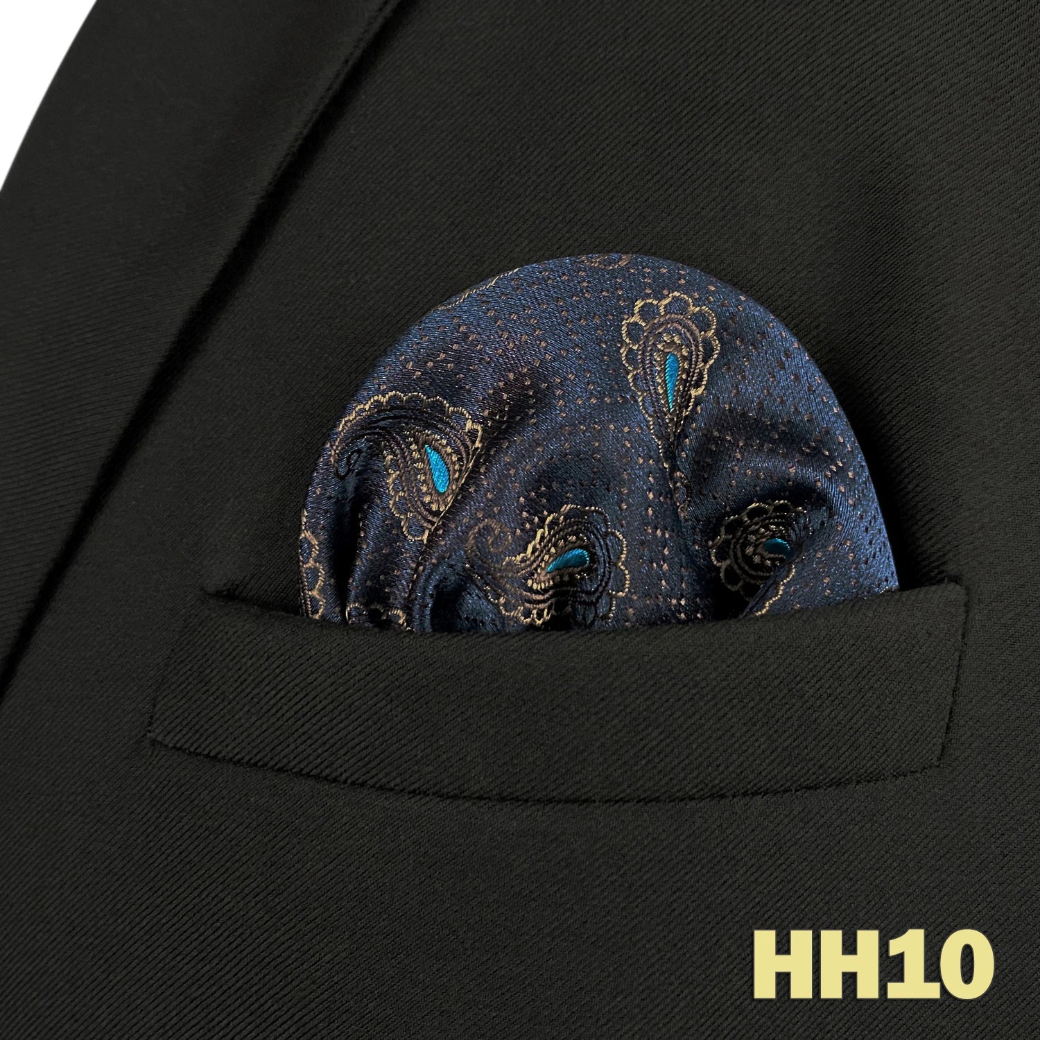 shlax&wing Men's Paisley Pocket Square — Elegant Microfiber Handkerchief for Suits