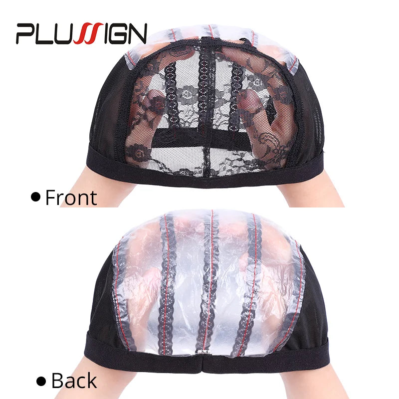 plussign Wig Net Cap Set — Breathable Mesh Weaving Cap with Hair Combs