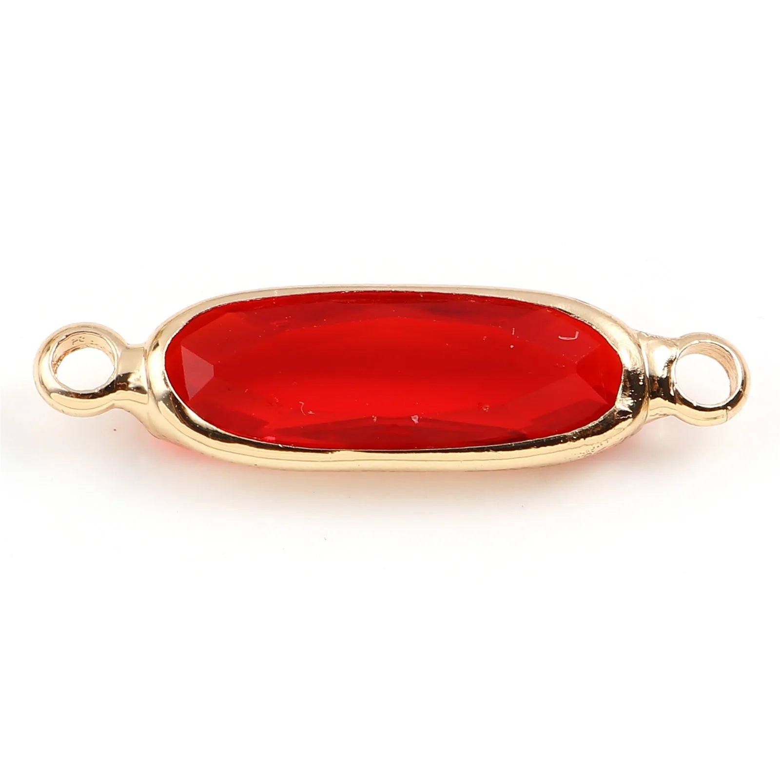 DoreenBeads Oval Glass Connectors — Gold Color Jewelry Findings for DIY Necklaces