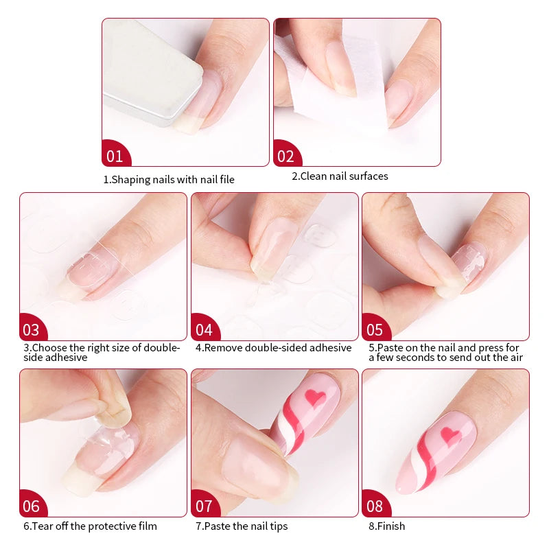Full Cover Sculpted Clear Nail Tips — DIY Coffin Extension System