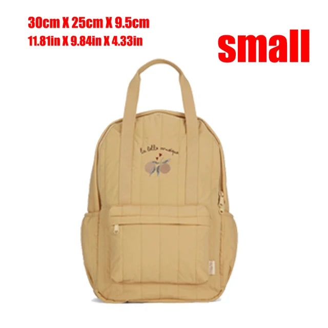 Floral Print Kids Backpack — Lightweight Schoolbag with Detachable Pad