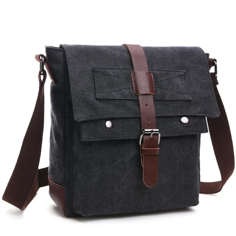 TOURISTGEAR Men's Canvas Messenger Bag — Vintage Crossbody Shoulder Bag