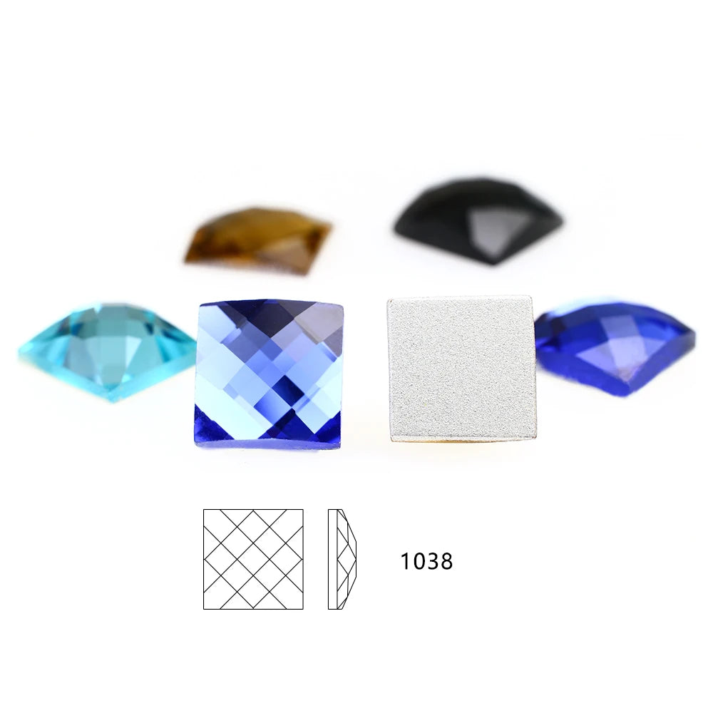 Square Glass Rhinestones — Flatback Crystal Gems for Nail Art & Crafts