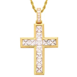 ICEOUTBOX Rotatable Cross Pendant — Hip Hop Cubic Zirconia Necklace