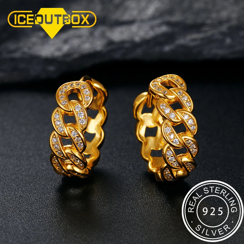 ICEOUTBOX 925 Sterling Silver Studs — Iced Out Cubic Zirconia Earrings