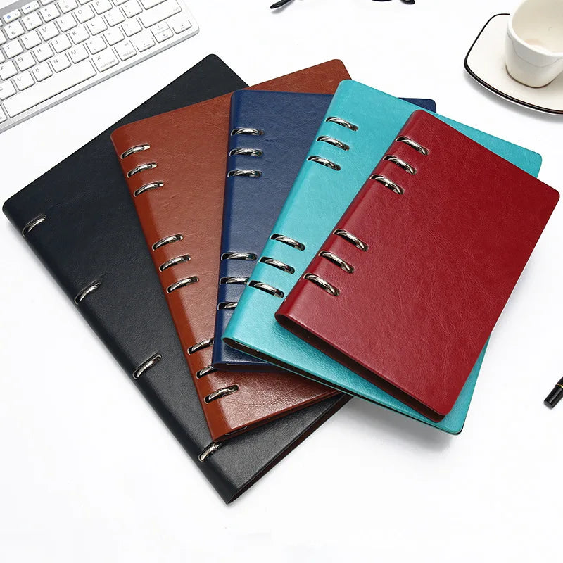 Coliky Loose-Leaf Leather Notebook — Detachable Binder for Office & School