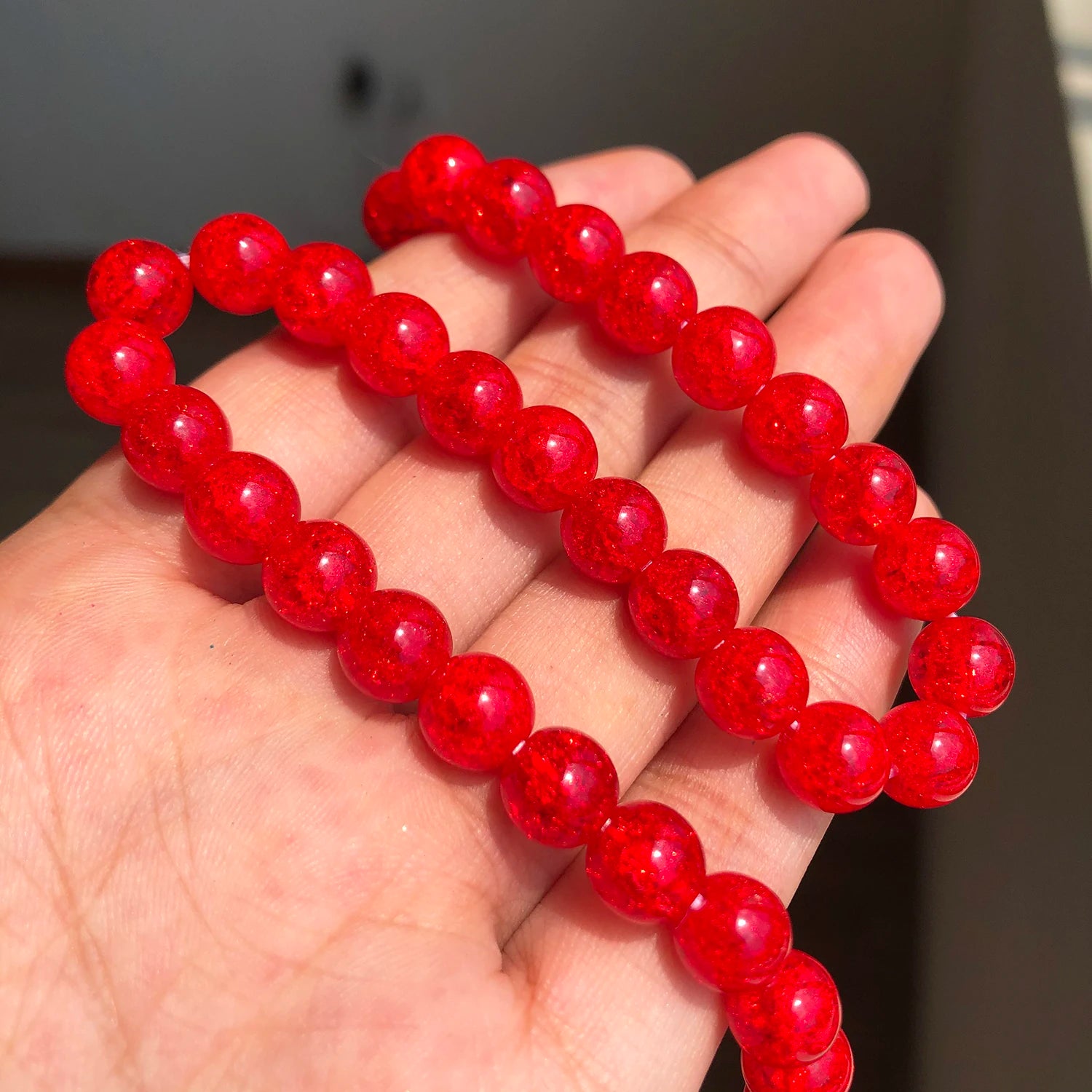 White Cracked Crystal Beads — Round Loose Spacer Beads for DIY Jewelry