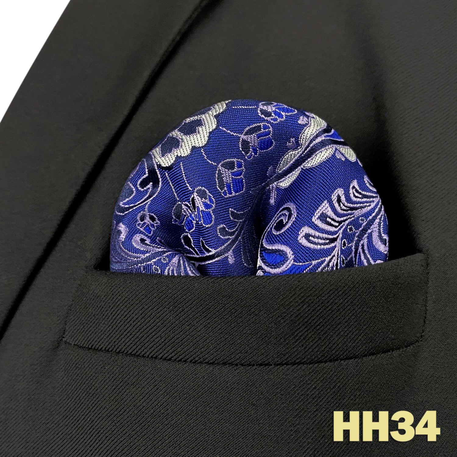 shlax&wing Men's Paisley Pocket Square — Elegant Microfiber Handkerchief for Suits